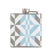 Blau und Silber Geometric ZigZag Flachmann (Rückseite)