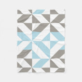 Blau und Silber Geometric ZigZag Fleecedecke (Vorderseite)