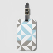 Blau und Silber Geometric ZigZag Gepäckanhänger (Vorderseite Vertikal)