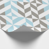 Blau und Silber Geometric ZigZag Geschenkpapier (Ecke)