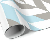 Blau und Silber Geometric ZigZag Geschenkpapier (Rolleneckpunkt)