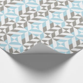 Blau und Silber Geometric ZigZag Geschenkpapier (Ecke)