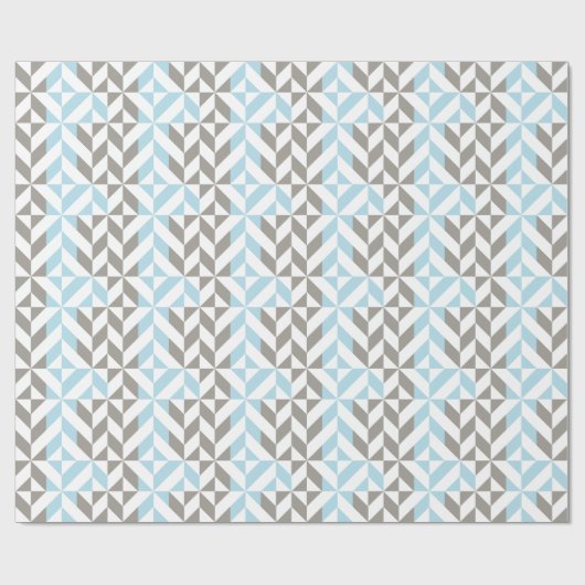 Blau und Silber Geometric ZigZag Geschenkpapier (Flach)