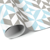 Blau und Silber Geometric ZigZag Geschenkpapier (Rolleneckpunkt)