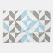 Blau und Silber Geometric ZigZag Geschirrtuch (Horizontal)