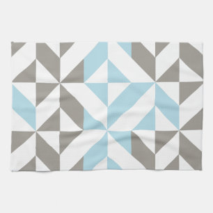Blau und Silber Geometric ZigZag Geschirrtuch