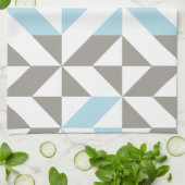 Blau und Silber Geometric ZigZag Geschirrtuch (Gefaltet)