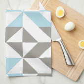 Blau und Silber Geometric ZigZag Geschirrtuch (Viertel Falte)