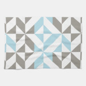 Blau und Silber Geometric ZigZag Geschirrtuch (Horizontal)