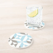 Blau und Silber Geometric ZigZag Getränkeuntersetzer (Seite)