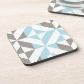 Blau und Silber Geometric ZigZag Getränkeuntersetzer (Linke Seite)