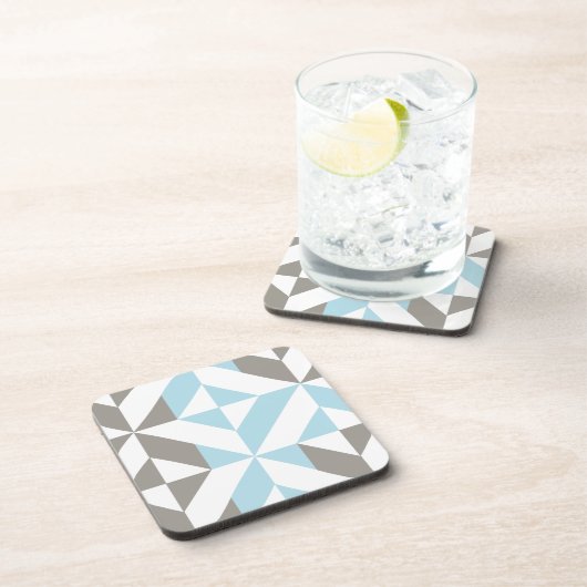 Blau und Silber Geometric ZigZag Getränkeuntersetzer (Rechte Seite)