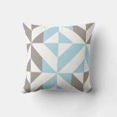 Blau und Silber Geometric ZigZag Kissen (Rückseite)