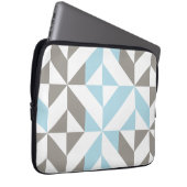 Blau und Silber Geometric ZigZag Laptopschutzhülle (Vorne Rechts)