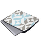 Blau und Silber Geometric ZigZag Laptopschutzhülle (Vorne Knopf)