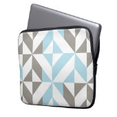 Blau und Silber Geometric ZigZag Laptopschutzhülle (Vorderseite Links)