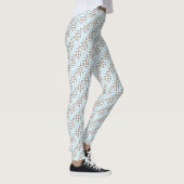 Blau und Silber Geometric ZigZag Leggings (Rechts)