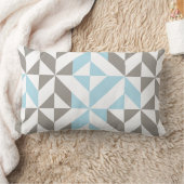 Blau und Silber Geometric ZigZag Lendenkissen (Decke)