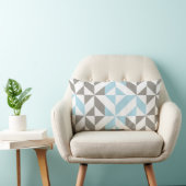 Blau und Silber Geometric ZigZag Lendenkissen (Stuhl )