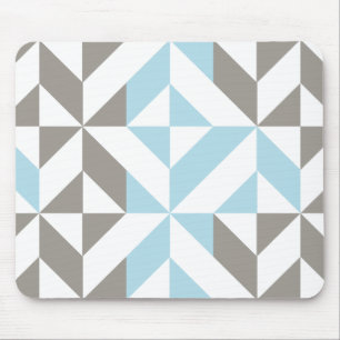 Blau und Silber Geometric ZigZag Mousepad