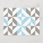 Blau und Silber Geometric ZigZag Postkarte (Vorderseite)