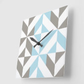 Blau und Silber Geometric ZigZag Quadratische Wanduhr (Winkel)