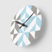 Blau und Silber Geometric ZigZag Runde Wanduhr (Winkel)