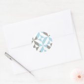 Blau und Silber Geometric ZigZag Runder Aufkleber (Umschlag)