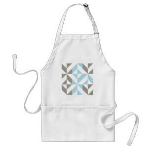 Blau und Silber Geometric ZigZag Schürze