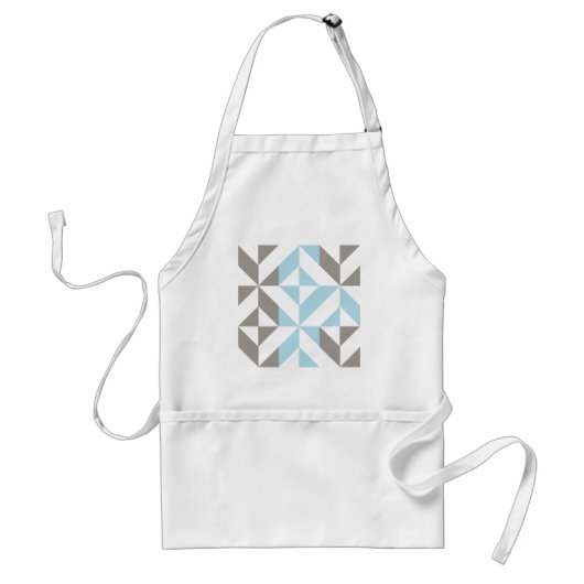 Blau und Silber Geometric ZigZag Schürze (Vorne)
