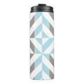 Blau und Silber Geometric ZigZag Thermosbecher (Vorderseite)