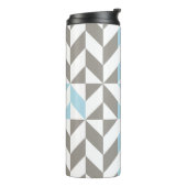 Blau und Silber Geometric ZigZag Thermosbecher (Nach links gedreht)