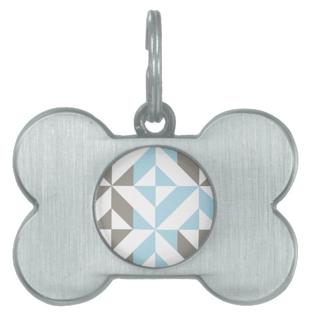 Blau und Silber Geometric ZigZag Tiermarke (Vorderseite)