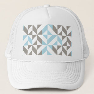 Blau und Silber Geometric ZigZag Truckerkappe