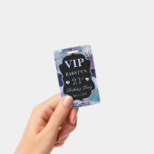 Blau und Silber Glitzer Agate Birthday VIP Ausweis (Handheld)