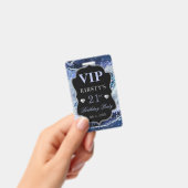 Blau und Silber Glitzer Agate Birthday VIP Ausweis (Handheld)