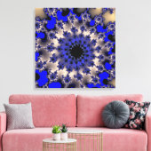 Blau und Silber Leinwanddruck (Insitu (Wohnzimmer))