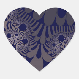 Blau und Silber Mod Herz-Aufkleber