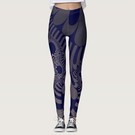 Blau und Silber Mod Leggings (Vorderseite)