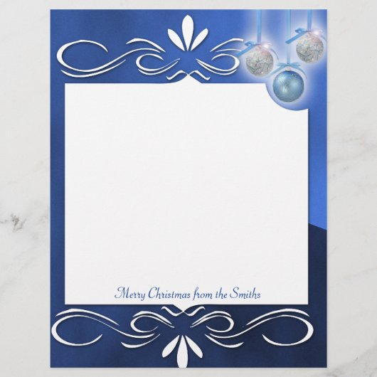Blau und Silber Ornamente auf einem blauen (Vorderseite)