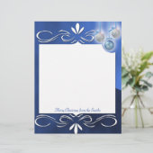 Blau und Silber Ornamente auf einem blauen (Stehend Vorderseite)