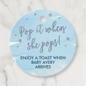 Blau und Silber Pop, wenn sie Baby Boy Pop Geschenkanhänger (Vorderseite)