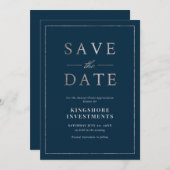 Blau und Silber Save the Date  Einladung (Vorne/Hinten)