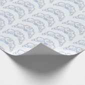 Blau und Silber Tiara Wrapping Paper Geschenkpapier (Ecke)