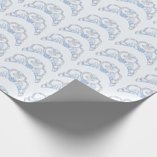 Blau und Silber Tiara Wrapping Paper Geschenkpapier (Ecke)