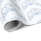 Blau und Silber Tiara Wrapping Paper Geschenkpapier (Rolleneckpunkt)