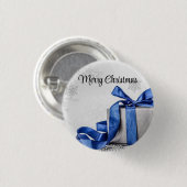 Blau und Silber Weihnachtsgeschenke Button (Vorne & Hinten)