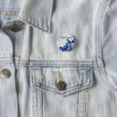 Blau und Silber Weihnachtsgeschenke Button (Beispiel)