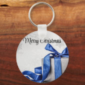 Blau und Silber Weihnachtsgeschenke Schlüsselanhänger (Vorderseite)