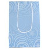 Blau und Silber Weihnachtsschneeflocken Mittlere Geschenktüte (Rückseite)